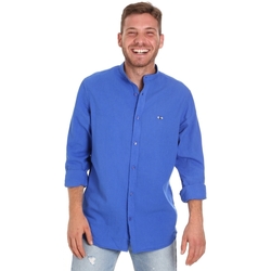 textil Herr Långärmade skjortor Les Copains 9U2722 Blå