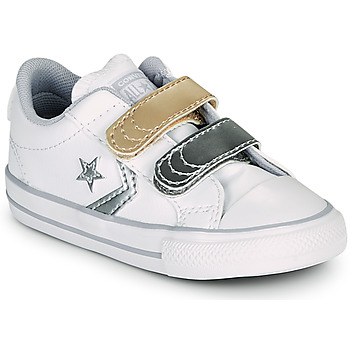 Skor Flickor Sneakers Converse STAR PLAYER 2V METALLIC LEATHER OX Vit