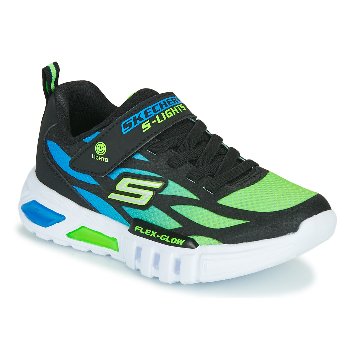 Skor Pojkar Sneakers Skechers FLEX-GLOW Svart / Blå / Grön