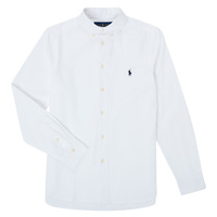 textil Pojkar Långärmade skjortor Polo Ralph Lauren TOUNIA Vit