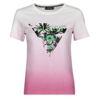 textil Dam T-shirts Guess SS CN PALMS TEE Rosa / Flerfärgad