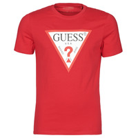 textil Herr T-shirts Guess CN SS ORIGINAL LOGO TEE Röd