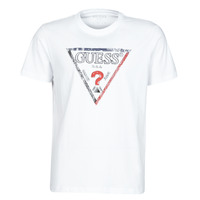 textil Herr T-shirts Guess TRIESLEY CN SS TEE Vit
