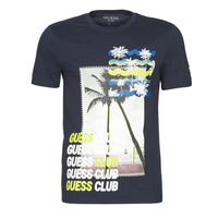 textil Herr T-shirts Guess GUESS CLUB CN SS TEE Marin
