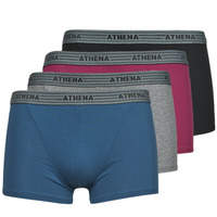 Underkläder Herr Boxershorts Athena BASIC COTON  X4 Grå / Bordeaux / Blå / Svart
