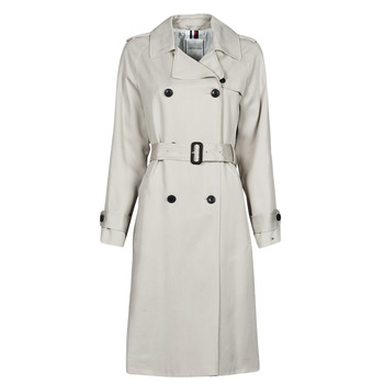 textil Dam Trenchcoats Tommy Hilfiger DB LYOCELL FLUID TRENCH Beige