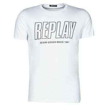 textil Herr T-shirts Replay M3395-2660 Vit