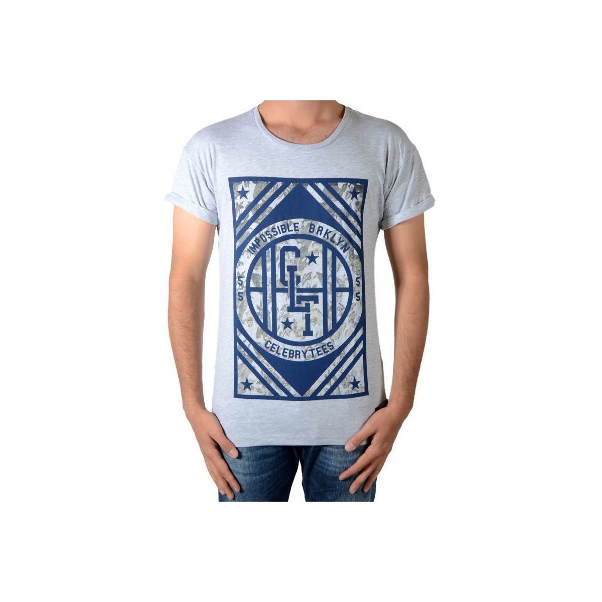 textil Herr T-shirts Celebry Tees 157294 Grå