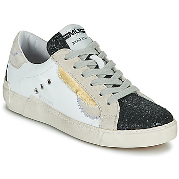 Skor Dam Sneakers Meline NKC139 Vit / Glitter / Svart
