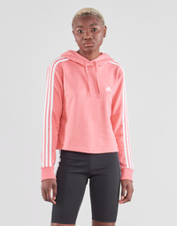 textil Dam Sweatshirts adidas Performance W 3S FT CRO HD Rosa