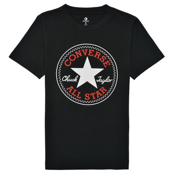 textil Pojkar T-shirts Converse CORE CHUCK PATCH TEE Svart