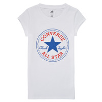 textil Flickor T-shirts Converse TIMELESS CHUCK PATCH TEE Vit