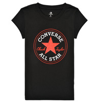 textil Flickor T-shirts Converse TIMELESS CHUCK PATCH TEE Svart