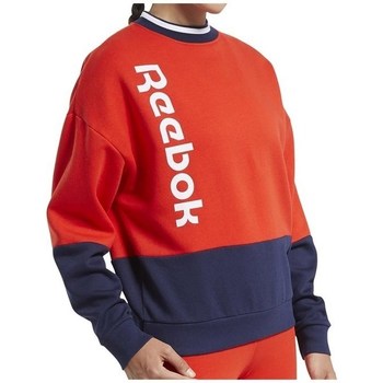 textil Dam Sweatshirts Reebok Sport TE Linear Logo Crew Grenade, Röda