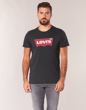textil Herr Långärmade T-shirts Levi's GRAPHIC SET IN Svart