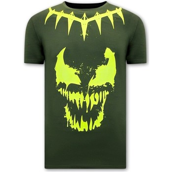 textil Herr T-shirts Local Fanatic Tryck Venom Face Neon Grön