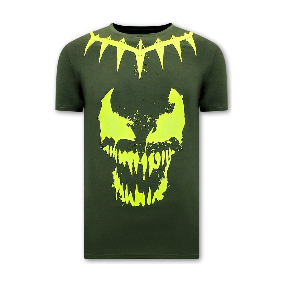 textil Herr T-shirts Local Fanatic Tryck Venom Face Neon Grön