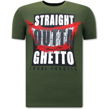 textil Herr T-shirts Local Fanatic Straight Outta Ghetto Grön