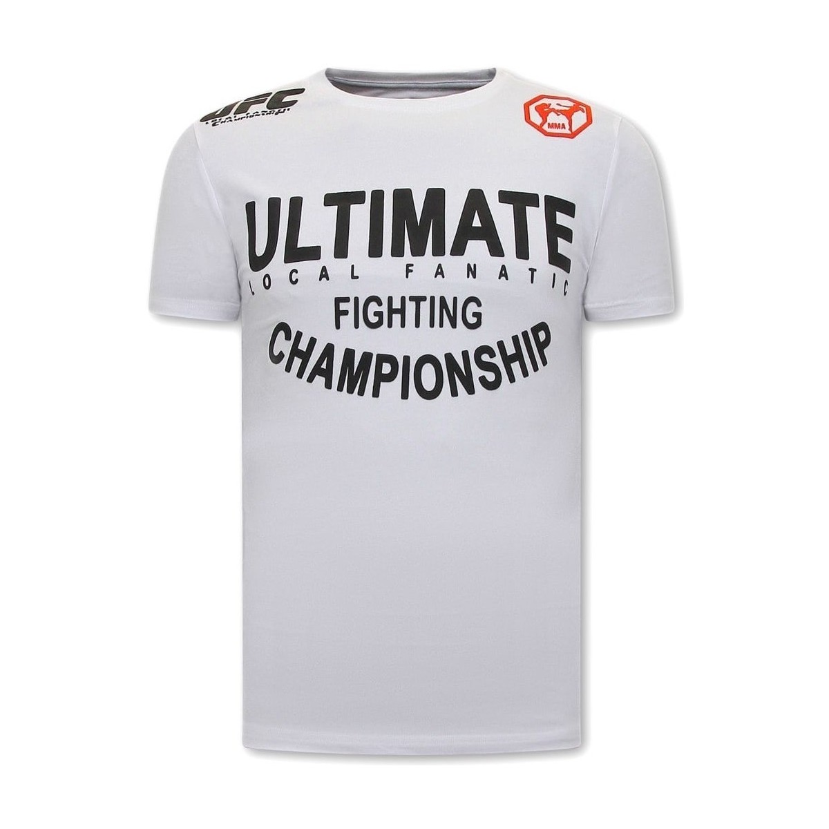 textil Herr T-shirts Local Fanatic Tryck UFC Ultimate Vit