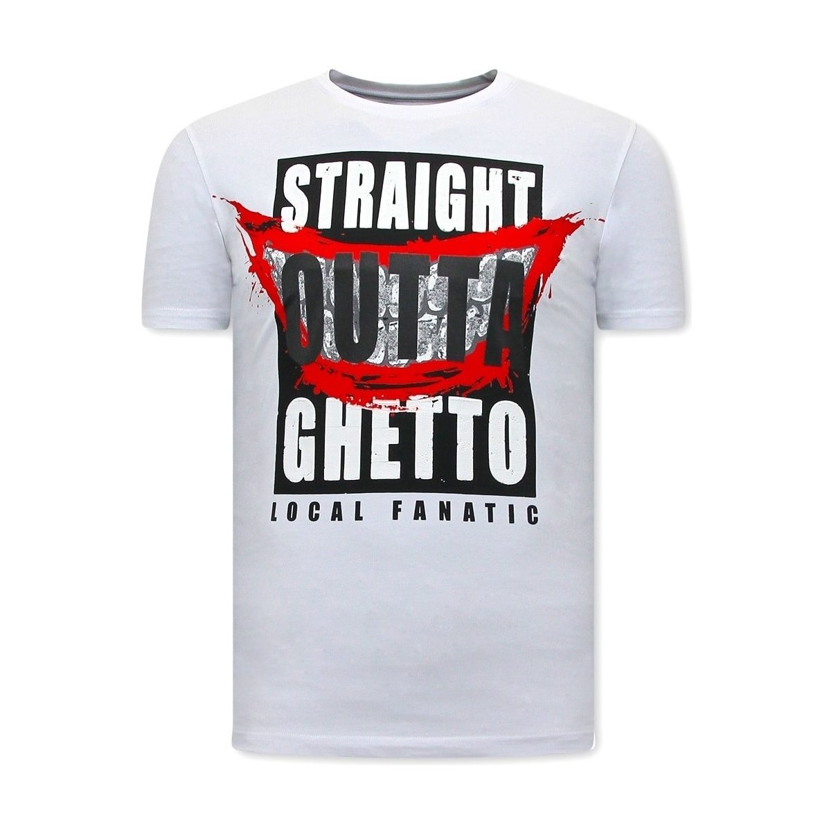 textil Herr T-shirts Local Fanatic Straight Outta Ghetto Vit