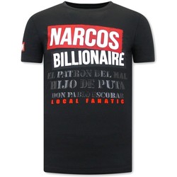 textil Herr T-shirts Local Fanatic Tryck Narcos Billionaire Svart