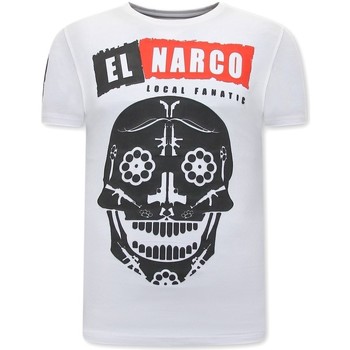 textil Herr T-shirts Local Fanatic El Narco Tryck Vit