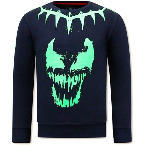 textil Herr Sweatshirts Local Fanatic Venom Face Neon Blå