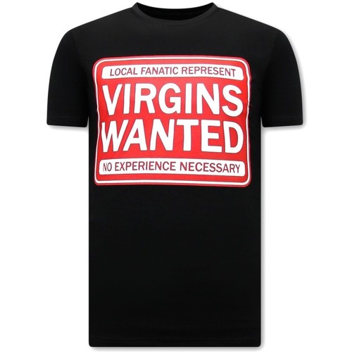 textil Herr T-shirts Local Fanatic Tryck Virgins Wanted Svart