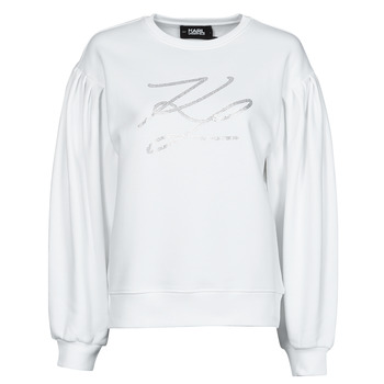 textil Dam Sweatshirts Karl Lagerfeld PUFFY SLEEVE KL Vit