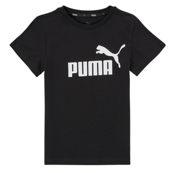 textil Pojkar T-shirts Puma ESSENTIAL LOGO TEE Svart