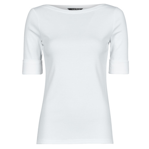 textil Dam T-shirts Lauren Ralph Lauren JUDY-ELBOW SLEEVE-KNIT Vit