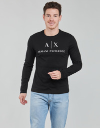 textil Herr Långärmade T-shirts Armani Exchange 8NZTCH Svart