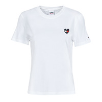 textil Dam T-shirts Tommy Jeans TJW REGULAR HOMESPUN HEART TEE Vit