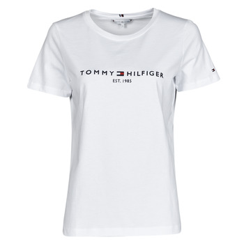 textil Dam T-shirts Tommy Hilfiger HERITAGE HILFIGER CNK RG TEE Vit