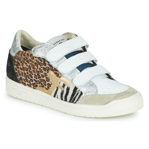 Skor Dam Sneakers Serafini SAN DIEGO Vit / Silverfärgad / Leopard