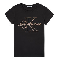textil Flickor T-shirts Calvin Klein Jeans TIZIE Svart