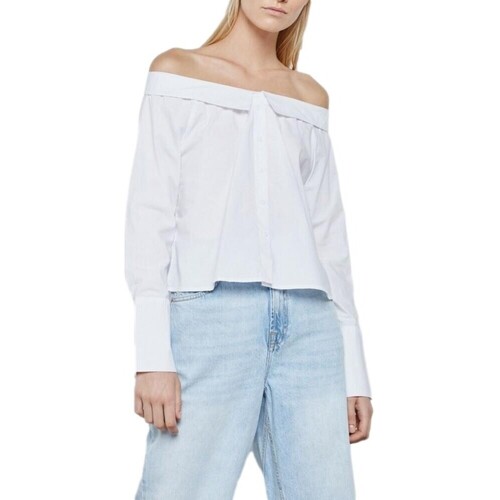 textil Dam Blusar Only Off Shoulders Bambi Top - Bright White Vit