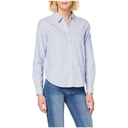 textil Dam Blusar Only Marcia Shirt - Blue Blå