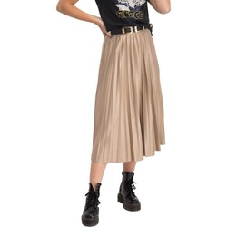 textil Dam Kjolar Vila Nitban Midi Skirt - Sand Shell Beige