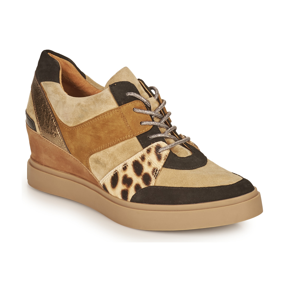 Skor Dam Sneakers Mam'Zelle PERRY Beige / Svart / Leopard