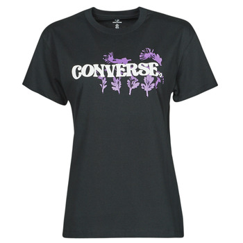 textil Dam T-shirts Converse HYBRID FLOWER RELAXED TEE Svart