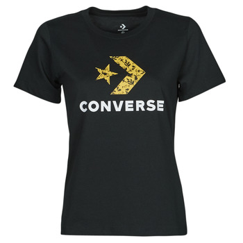textil Dam T-shirts Converse STAR CHEVRON HYBRID FLOWER INFILL CLASSIC TEE Svart