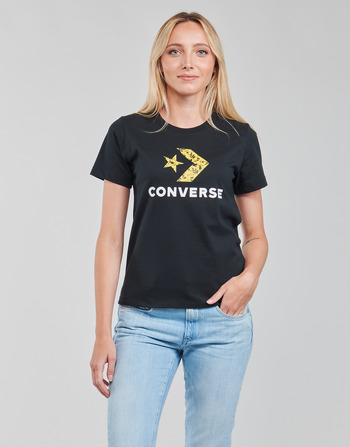 Converse STAR CHEVRON HYBRID FLOWER INFILL CLASSIC TEE Svart