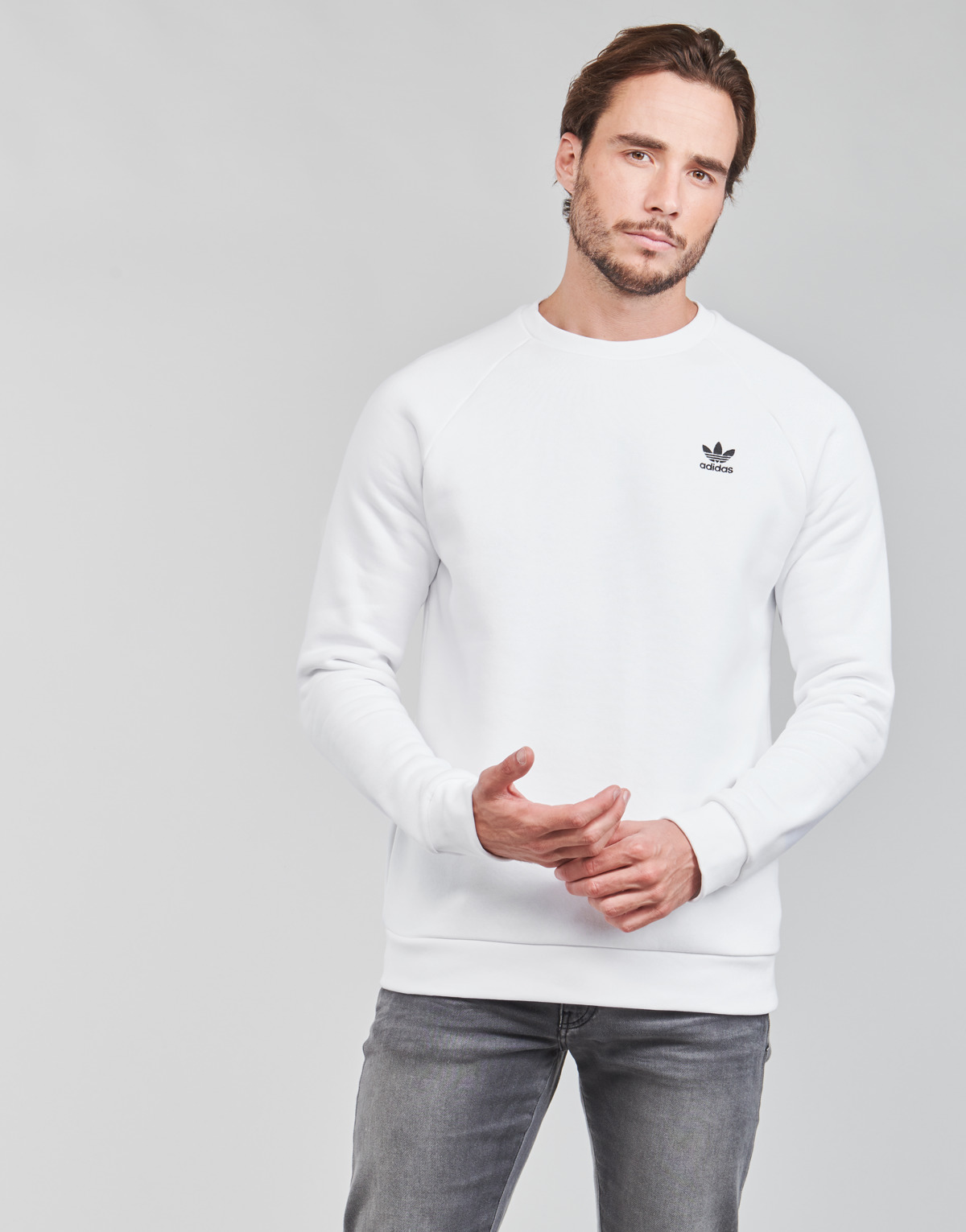 textil Herr Sweatshirts adidas Originals ESSENTIAL CREW Vit