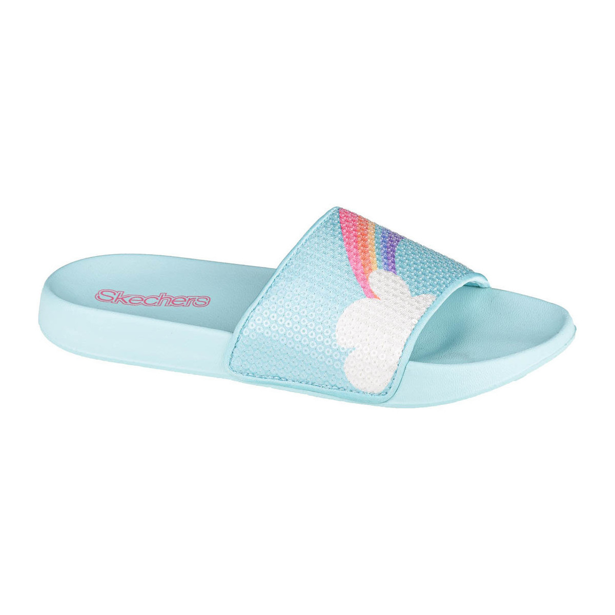 Skor Flickor Tofflor Skechers Sunny Slides-Dreamy Steps Blå