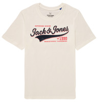 textil Pojkar T-shirts Jack & Jones JJELOGO TEE SS Vit