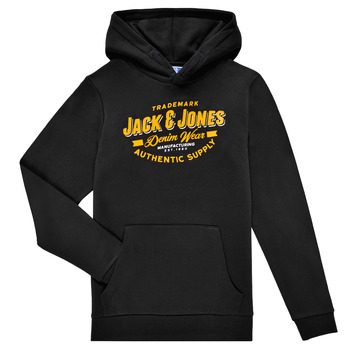 textil Pojkar Sweatshirts Jack & Jones JJELOGO SWEAT HOOD Svart