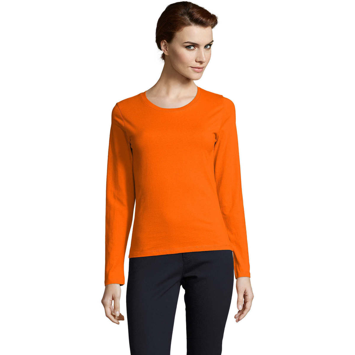 textil Dam Långärmade T-shirts Sols Camiseta imperial Women Orange