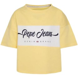 textil Flickor T-shirts Pepe jeans  Gul