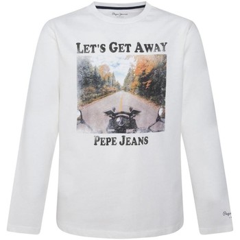 textil Pojkar T-shirts Pepe jeans  Vit